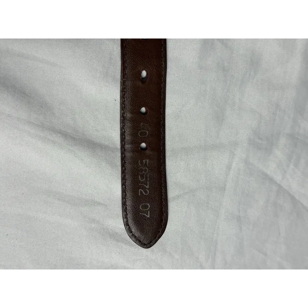 Canterbury Argyle Ribbon Club Belt Mens Size 40 Red Preppy Ivy Leather Tab
